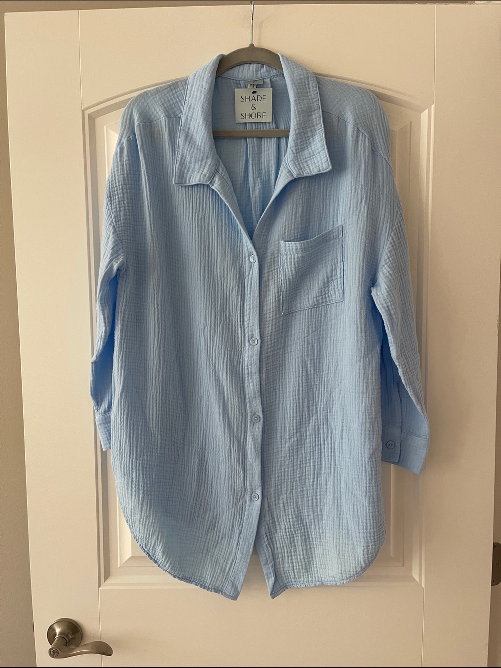Shade & Shore Baby Blue Gauze Swimsuit Cover Up M NWT